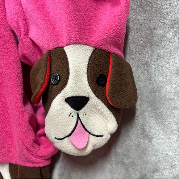 Nick & Nora One Piece Pajama Jumpsuit Terrier Dog Patch Feet Sz XXL Pink - Picture 5 of 9